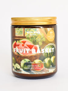 Fruit basket crackling candle; summer scented candle